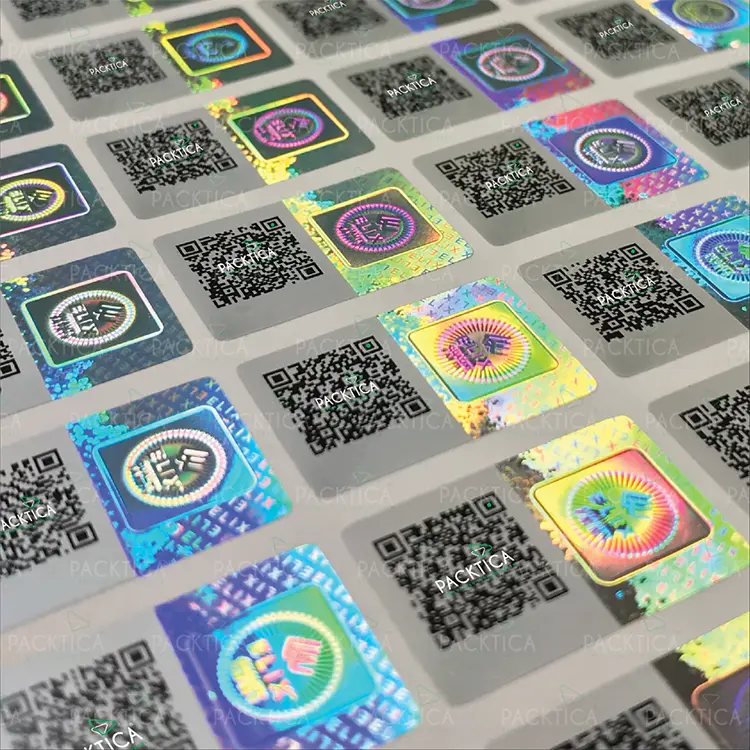 Etiqueta de holograma de código QR